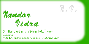 nandor vidra business card